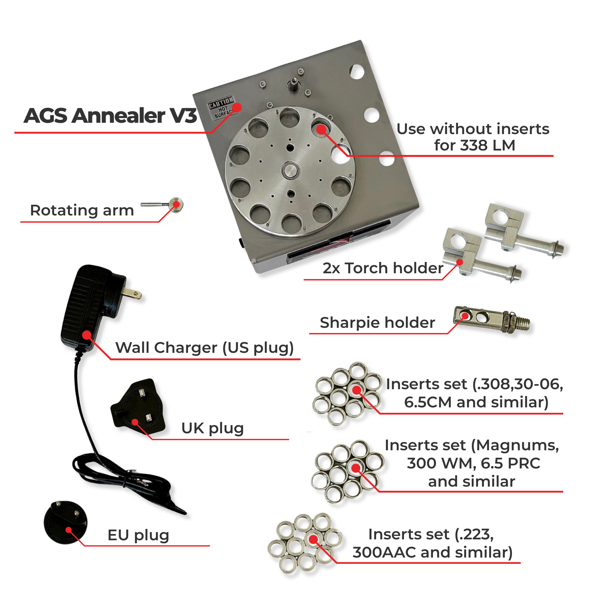 AGS Annealer V3 brass annealing machine accessories