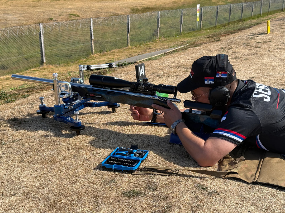 PHOTO PLACEHOLDER · Stefan on the firing line, candid, no stock imagery